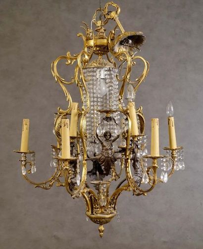 Lustre corbeille. 
A double crown of lights...