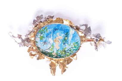 Pendentif Jacques Michel.
Serti de deux petites...