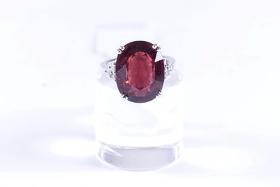 Bague.
Sertie d’une rubellite taille ovale...