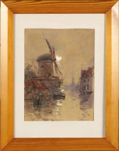 Henri Cassier (1858-1944)
Le Moulin.
Aquarelle...