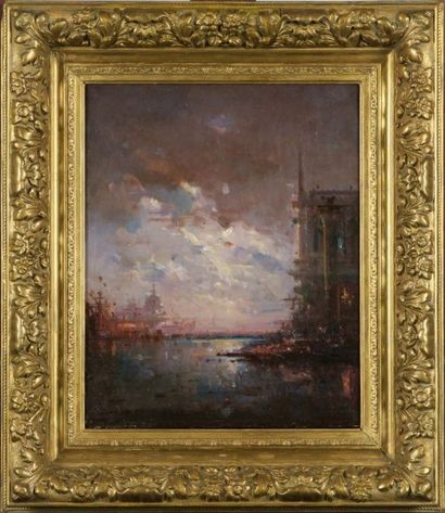 Henri DUVIEUX (1855-1920)
Vue de Venise.
Huile...
