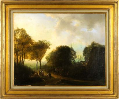J. Coene
Sous-bois animé.
Huile sur toile...