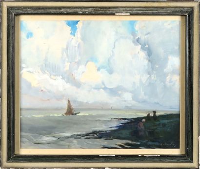 Alexandre Marcette (1853-1929)
Bord de Mer.
Aquarelle...
