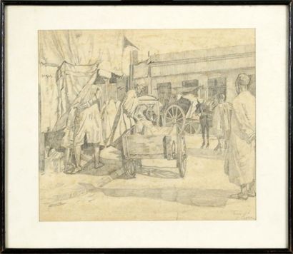 Illisible
Souks de Tunis (daté 37).
Dessin...