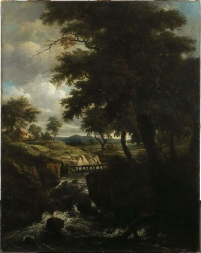 ANONYME du XIXe siècle
Paysage animé avec...