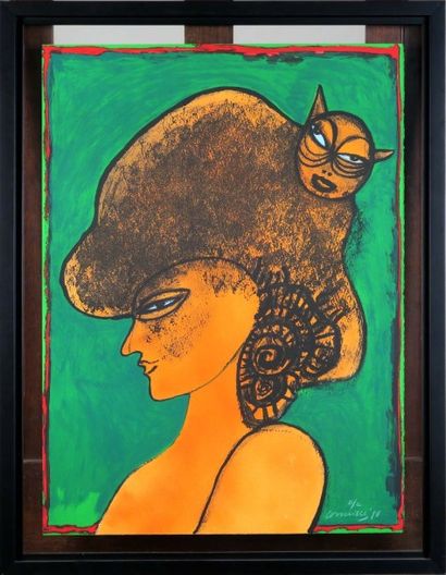 CORNEILLE (1922-2010)
Femme et Chat (daté...