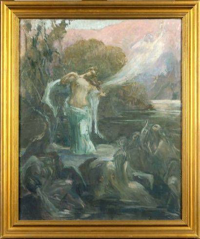 E. LAURENT
Scène symboliste.
Huile sur toile,...