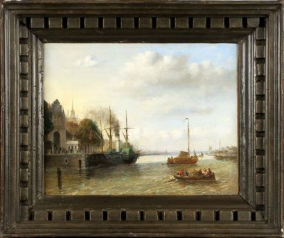 École HOLLANDAISE du XIXe siècle
Marine.
Huile...
