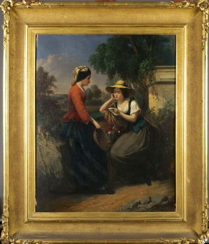 Ecole Belge
La Lettre galante.
Huile sur...