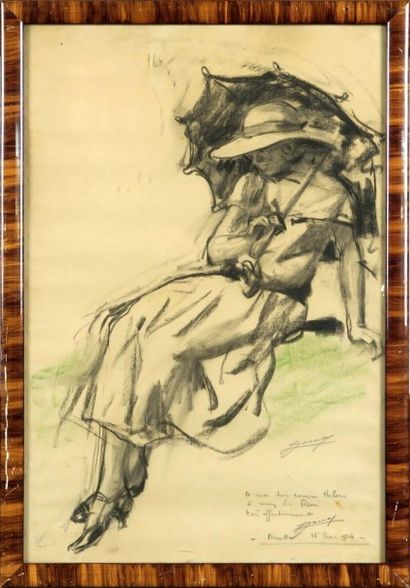 Lucien Jonas (1880-1947)
Elégante à l'Ombrelle...