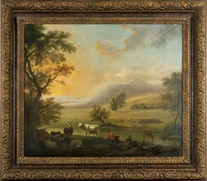 ANONYME du XIXe siècle
Paysage avec Berger...