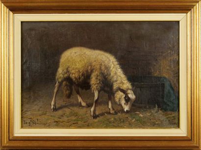 Louis Robbe (1806-1887)
Le Mouton (daté 64).
Huile...