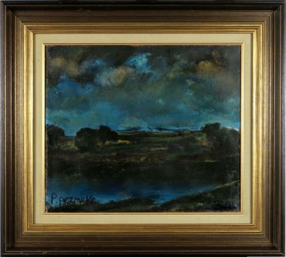 Paul PERMEKE (1918-1990)
Paysage bleu.
Huile...