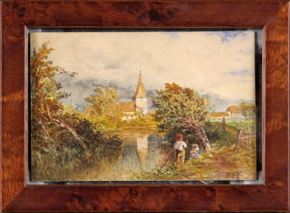 Edgar John Varley (1839-1889)
Vue de l'Eglise...