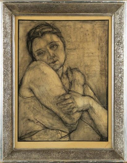Domingo Candia (1896-1974)
Portrait de Femme.
Fusain...