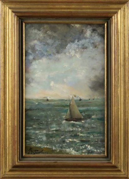 Alfred STEVENS (1823-1906)
Marine.
Huile...