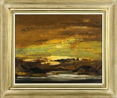 Paul PERMEKE (1918-1990)
Chaumière en Flandre.
Huile...