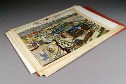 Sept Cartes géographiques et Plans de Villes....