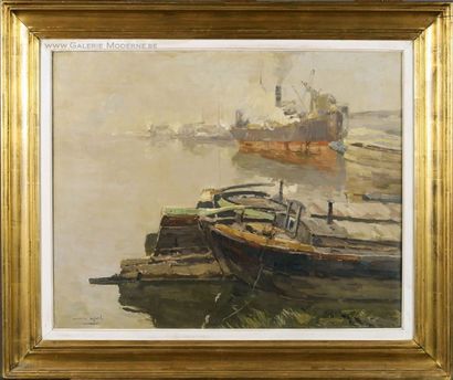 Armand Apol (1879-1950)
Vue Portuaire.
Huile...