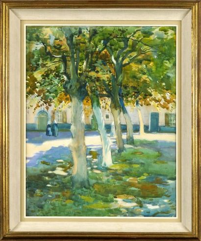 Henri LOGELAIN (1889-1968)
Le Béguinage.
Aquarelle...