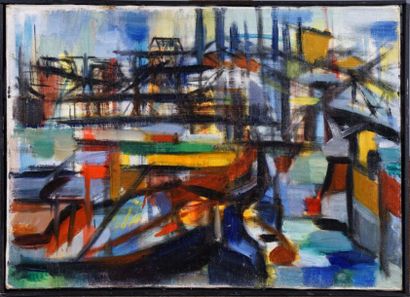 Laure PLACIDE (1917-2014)
Paysage fluvial.
Huile...