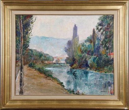 Pierre THEVENET (1870-1937)
La Meuse à Anseremme.
Huile...