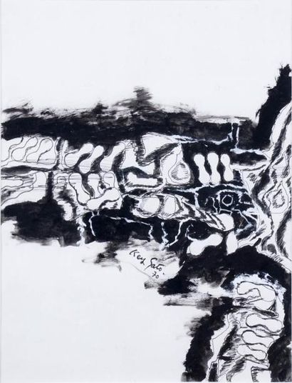 Key SATO (1906-1978)
Sans titre (daté 70).
Encre...