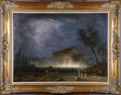ECOLE FRANCAISE
L'Inondation.
Huile sur toile.
HAUT....