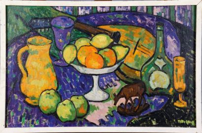 Mimie De Greeff (1926)
Fruit et Mandoline.
Huile...