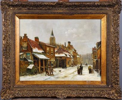 Willem Koekkoek (1839-1895)
Rue enneigée...