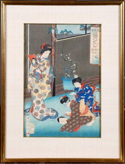 Yoshu Chikanobu (1838-1912)
Huku Warai. Estampe...