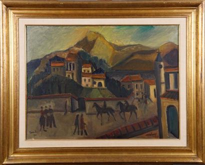Charles Counhay (1884-1971)
Village animé...