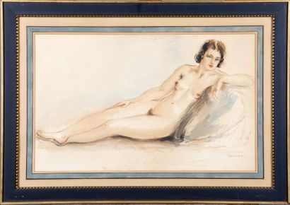 Paul DAXHELET (1905-1993)
Nu féminin. Aquarelle...
