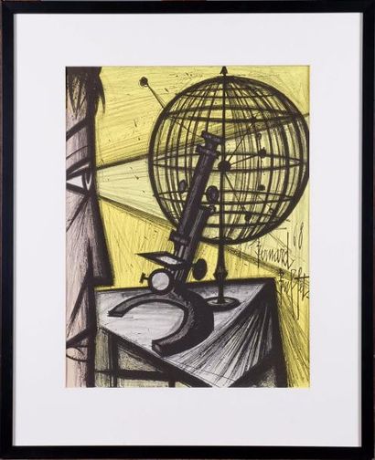 Bernard BUFFET (1928-1999)
L'Astrolabe.
Lithographie.
HAUT....