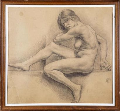 LOUIS BUISSERET (1888-1956)
Nu de Profil.
Dessin...