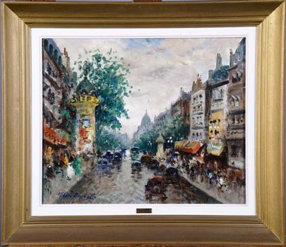 Mério AMEGLIO (1897-1970)
Paris, les Boulevards.
Huile...