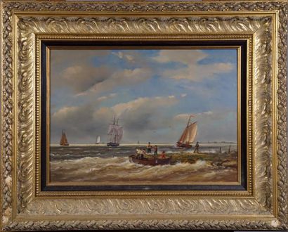 Johann Jakob Anton Hilverdink (1837-1884)
Marine.
Huile...