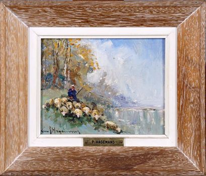 Paul HAGEMANS (1884-1959)
Les Moutons.
Huile...