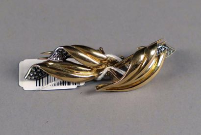 Paire de Broches. Revers d'inspiration végétale...