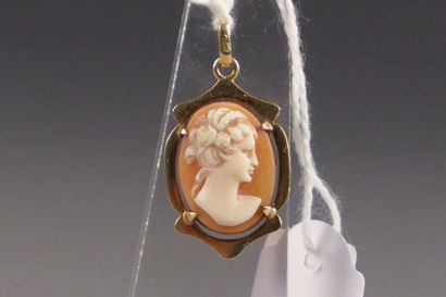 Pendentif. Camée représentant le buste d'une...
