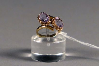 Bague de Dame “Toi et Moi”. Sertie de deux...