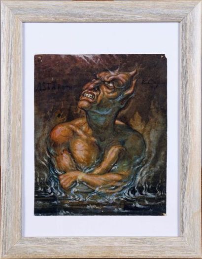 Ecole Belge. Astaroth (daté 1879)
Gouache...