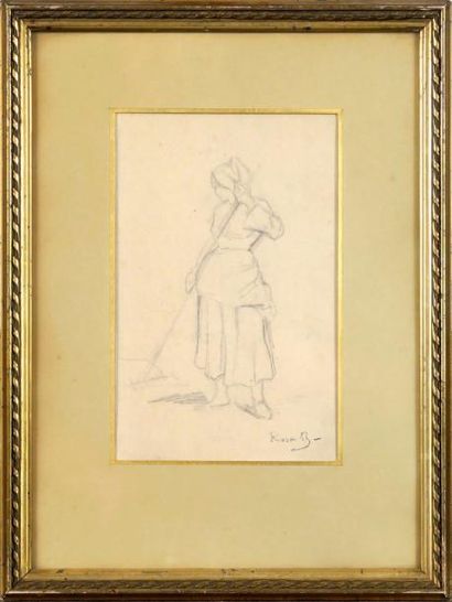 Rosa BONHEUR (1822-1899)
La Fermière.
Dessin...