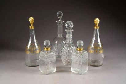 Paire de Carafons d'époque Charles X. Cristal...