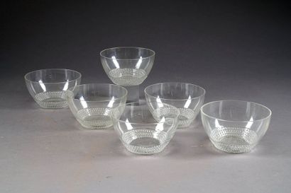 RENE LALIQUE (1860-1945)
Suite de six coupes...