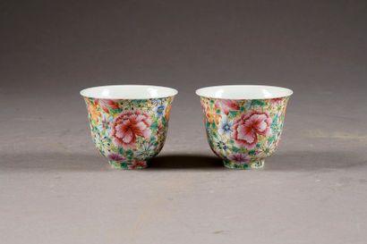 Paire de Sorbets. Décor millefiori sur champ...