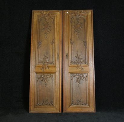 Paire de grandes Portes. Sculpltées, en plein...