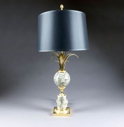 Lampe Vintage “Ananas“. Pierre veinée et...
