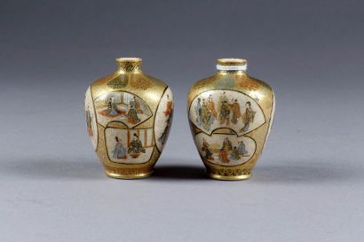 SATSUMA
Paire de vases miniatures, en forme...