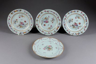 COMPAGNIE DES INDES.
Quatre assiettes en...